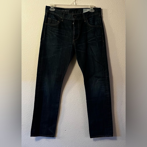 Rag & Bone Size 34 Fit 2 RB x15 Slim/ Straight Dark Wash Selvedge Denim Jeans - Picture 1 of 7